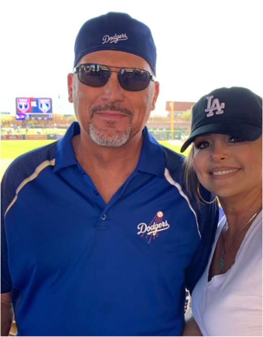 Bret Giannetta and Cindy at a baseball game