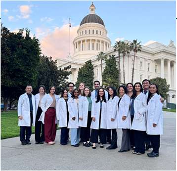Carmela Unguez with physician colleagues at the California State Capitol