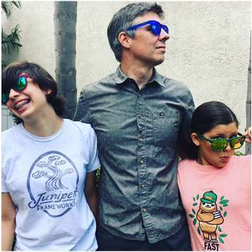 David Lawson being silly with his daughters