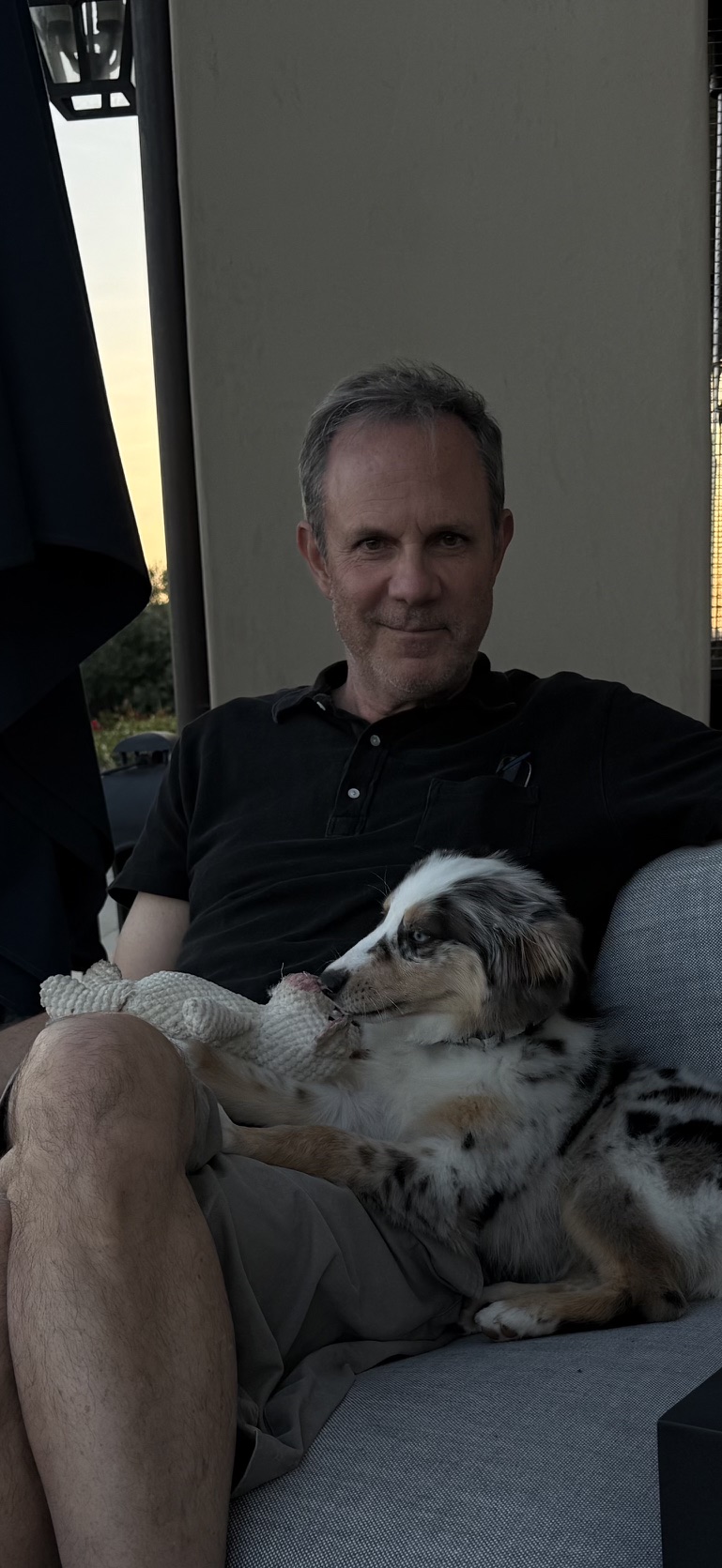 John Barrie with his dog