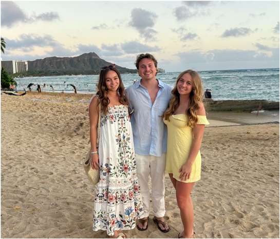 Lisa's three children at the beach