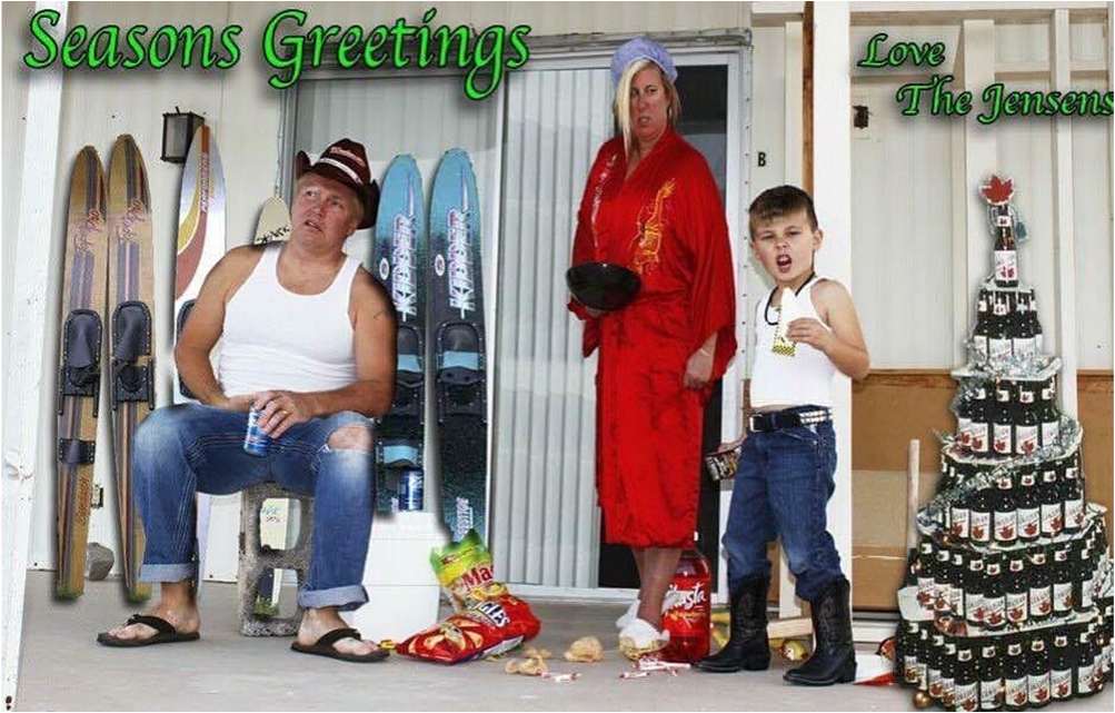 A humorous Jensen family holiday portrait