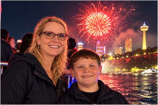 Sarah with her grandson