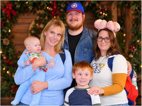 Sarah with her family