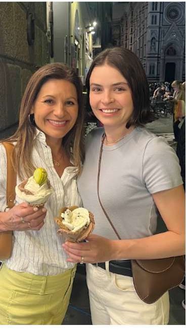 Stefanie Mazzei McGuinness enjoying gelato with her daughter