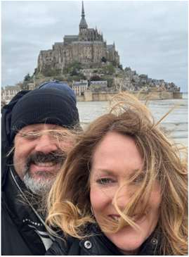 Stephanie Gilpin Guerra and Symon traveling together