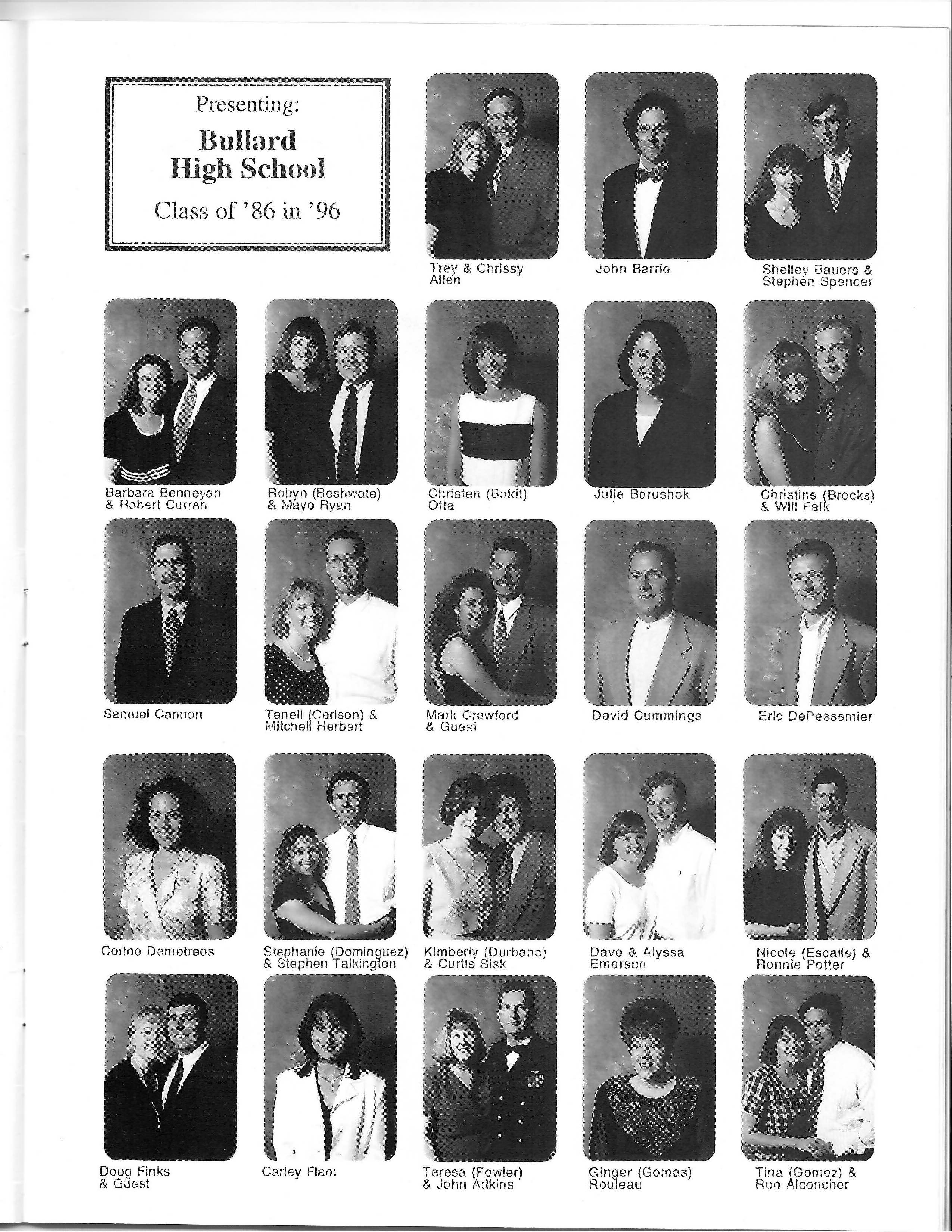 Trey & Chrissy Allen in the original 1996 black-and-white reunion portrait.