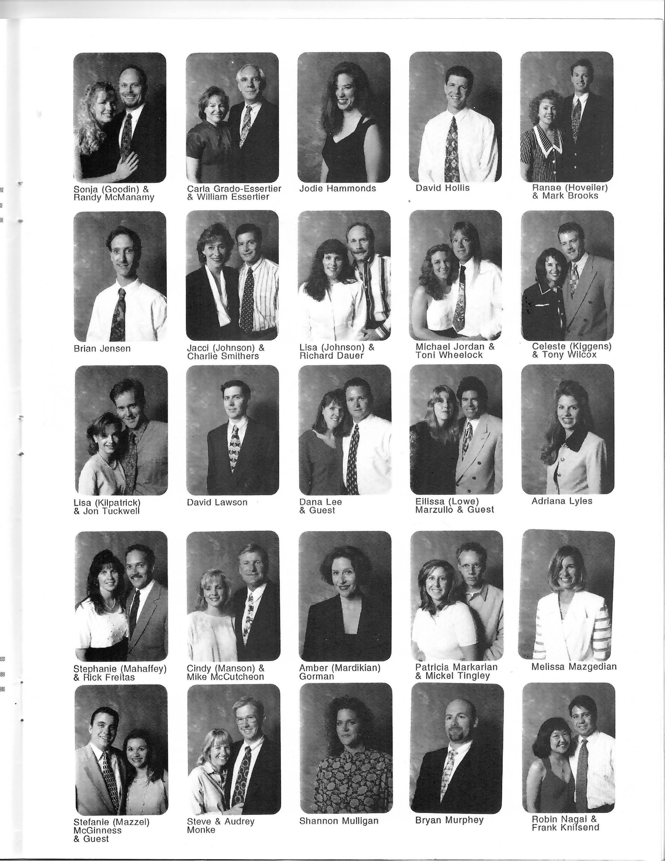 Sonja (Goodin) & Randy McManamy in the original 1996 black-and-white reunion portrait.